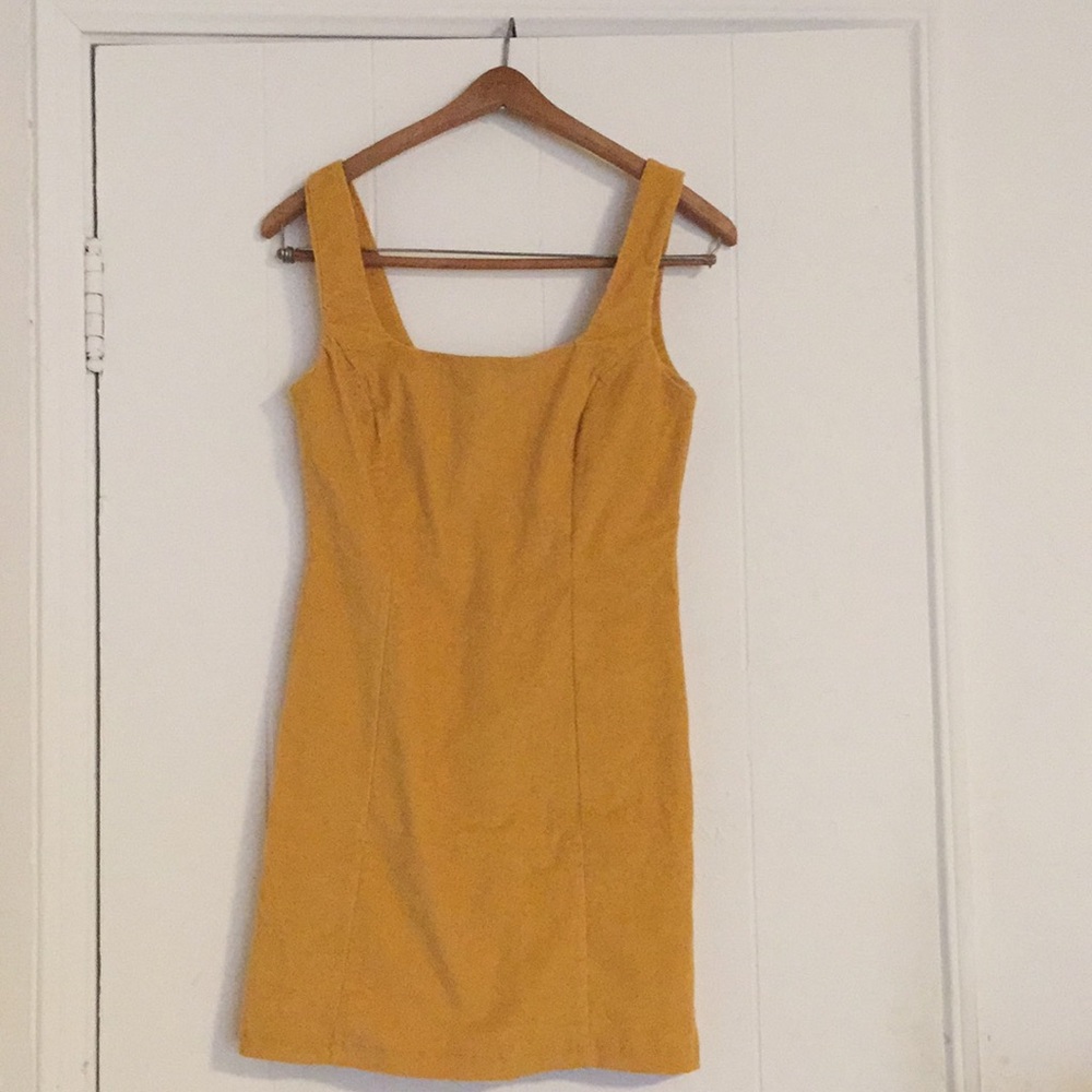 Sky and Sparrow Mustard Corduroy Dress